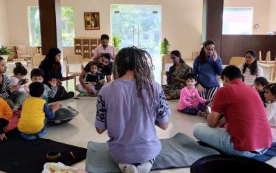 ATELIER PERCUSSIONS ENFANTS – PARENTS, NEW DELHI, INDE, dec 2019.